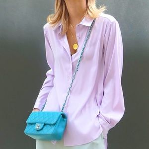 Japanese Satin Shirt Lilac